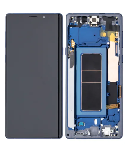 Samsung Galaxy Note 9 İle Uyumlu Çerçeveli Ekran Dokunmatik (Mavi) (Orijinal)