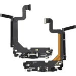 iPhone 14 Pro Max ile Uyumlu Şarj Bağlantı ve Mikrofon Filmi Koyu Mor (Orijinal)