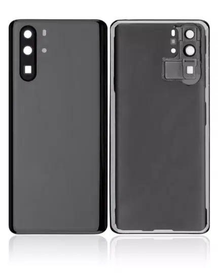 Huawei P30 Pro İçin Uyumlu Kamera Lensli Arka Kapak Camı (Siyah)