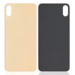 iPhone XS Max İçin Uyumlu Arka Cam Gold (Logolu / Büyük Kamera Deliği)