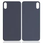 iPhone XS Max İçin Uyumlu Arka Cam Siyah (Logolu / Büyük Kamera Deliği)