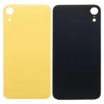 iPhone XR İçin Uyumlu Arka Cam Sarı (Logolu / Büyük Kamera Deliği)