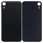 iPhone XR İçin Uyumlu Arka Cam Siyah (Logolu / Büyük Kamera Deliği)