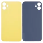 iPhone 11 İçin Uyumlu Arka Cam Sarı (Logolu / Büyük Kamera Deliği)