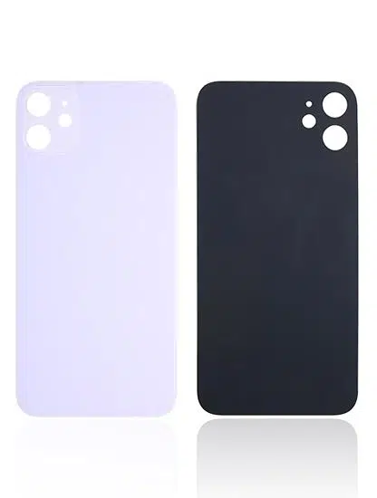 iPhone 11 İçin Uyumlu Arka Cam Mor (Logolu / Büyük Kamera Deliği)