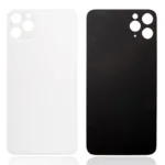 iPhone 11 Pro İçin Uyumlu Arka Cam Beyaz (Logolu / Büyük Kamera Deliği)