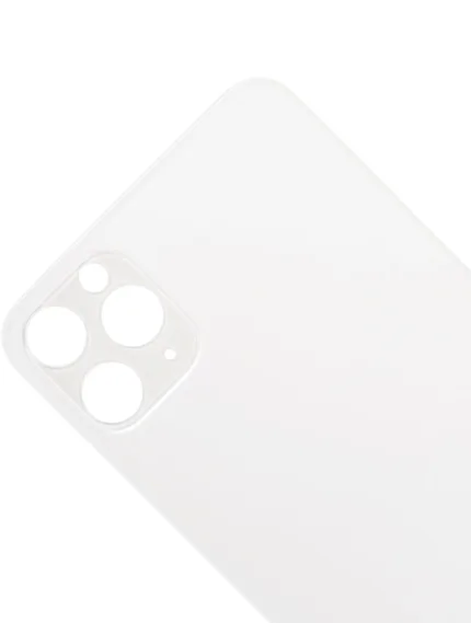 iPhone 11 Pro Max İçin Uyumlu Arka Cam Beyaz (Logolu / Büyük Kamera Deliği)