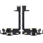 iPhone 11 Pro Max ile Uyumlu Kartlı Şarj Portu Flex Kablo (Kullanılan OEM Çekme) (Uzay Grisi) (Orijinal)