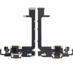 iPhone 11 Pro Max İçin Uyumlu Kartlı Şarj Portu Flex Kablo (Kullanılan OEM Çekme) (Altın) (Orijinal)