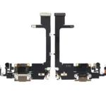 iPhone 11 Pro ile Uyumlu Kartlı Şarj Portu Flex Kablo (Kullanılan OEM Çekme) (Altın) (Orijinal)