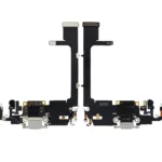 iPhone 11 Pro ile Uyumlu Kartlı Şarj Portu Flex Kablo (Kullanılan OEM Çekme) (Gümüş) (Orijinal)