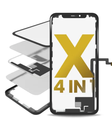 4'ü 1 Arada Uzun Esnek (Cam + OCA + Çerçeve Önceden Yüklenmiş Sayısallaştırıcı Dokunuş) iPhone X