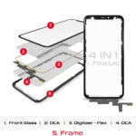 4'ü 1 Arada Kısa Flex (Cam + OCA + Çerçeve Önceden Yüklenmiş Sayısallaştırıcı Dokunmatik) iPhone XS ile Uyumlu...