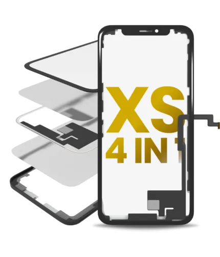 4'ü 1 Arada Uzun Esnek (Cam + OCA + Çerçeve Önceden Yüklenmiş Sayısallaştırıcı Dokunuş) iPhone XS (...