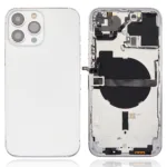İphone 13 Pro Max İle Uyumlu Kasa Kapak Set Beyaz İçi DOLU (Logolu) Orijinal Kasa