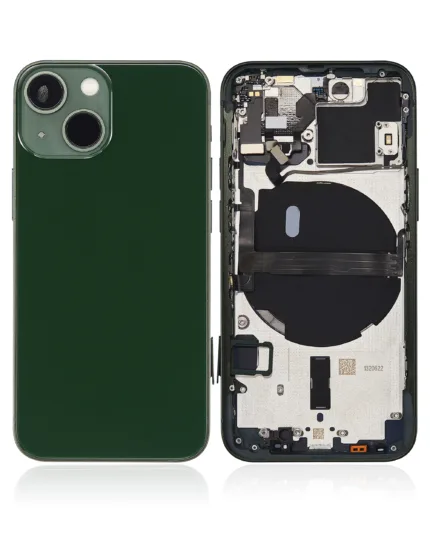 İphone 13 Mini İle Uyumlu Kasa Kapak Set Yeşil İçi Dolu (Logolu) Orijinal Kasa