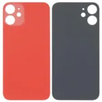 iPhone 12 Mini İçin Uyumlu Arka Cam Kırmızı (Logolu / Büyük Kamera Deliği)