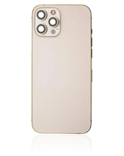 İphone 12 Pro Max İle Uyumlu Kasa Kapak Set Gold İçi Boş (Logolu) 1/1 Kasa