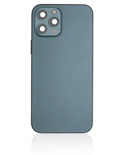 İphone 12 Pro Max İle Uyumlu Kasa Kapak Set Mavi İçi Boş (Logolu) 1/1 Kasa
