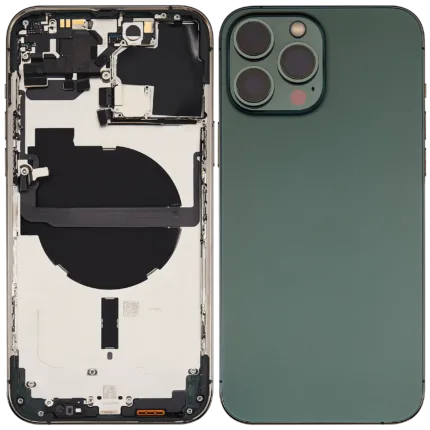 İphone 13 Pro Max İle Uyumlu Kasa Kapak Set Yeşil İçi DOLU (Logolu) Orijinal Kasa