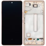 Samsung Galaxy A53 5G İle Uyumlu Çerçeveli Ekran Dokunmatik (Şeftali) (Orjinal) ( A536 / 2022)