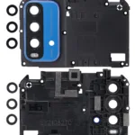 Arka Kamera Lensi Braketli / Çerçeveli Xiaomi Redmi Note 9 4G (Mavi) İçin Uyumlu