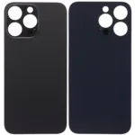 iPhone 14 Pro Max İçin Uyumlu Arka Cam Siyah (Logolu / Büyük Kamera Deliği)