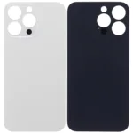 iPhone 14 Pro Max İçin Uyumlu Arka Cam Beyaz (Logolu / Büyük Kamera Deliği)