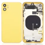 İphone 11 İle Uyumlu Kasa Kapak Set Sarı İçi Dolu (Logolu) Orijinal Kasa