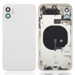 İphone 11 İle Uyumlu Kasa Kapak Set Beyaz İçi Dolu (Logolu) Orijinal Kasa