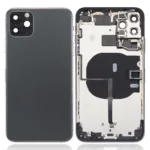 İphone 11 Pro Max İle Uyumlu Kasa Kapak Set Siyah İçi DOLU (Logolu) Orijinal Kasa