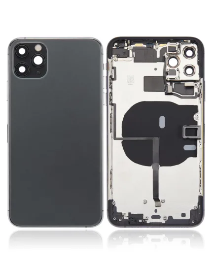 İphone 11 Pro Max İle Uyumlu Kasa Kapak Set Siyah İçi DOLU (Logolu) Orijinal Kasa