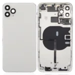 İphone 11 Pro Max İle Uyumlu Kasa Kapak Set Beyaz İçi DOLU (Logolu) Orijinal Kasa