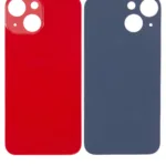 iPhone 13 Mini İçin Uyumlu Arka Cam Kırmızı (Logolu / Büyük Kamera Deliği)