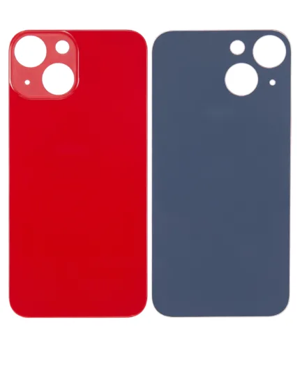 iPhone 13 Mini İçin Uyumlu Arka Cam Kırmızı (Logolu / Büyük Kamera Deliği)