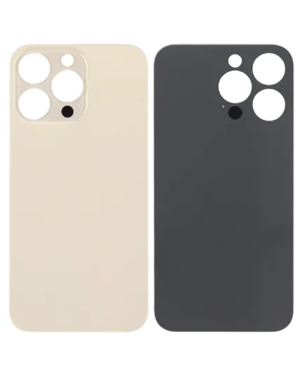 iPhone 13 Pro İçin Uyumlu Arka Cam Gold (Logolu / Büyük Kamera Deliği)