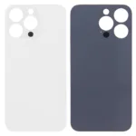 iPhone 13 Pro İçin Uyumlu Arka Cam Beyaz (Logolu / Büyük Kamera Deliği)