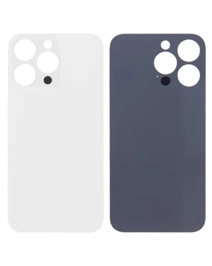 iPhone 13 Pro İçin Uyumlu Arka Cam Beyaz (Logolu / Büyük Kamera Deliği)