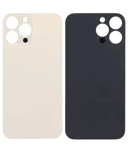 iPhone 13 Pro İçin Uyumlu Arka CamGold (Logolu / Büyük Kamera Deliği)