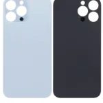iPhone 13 Pro İçin Uyumlu Arka Cam Buz Mavisi (Logolu / Büyük Kamera Deliği)