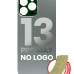 iPhone 13 Pro İçin Uyumlu Arka Cam Yeşil (Logolu / Büyük Kamera Deliği)