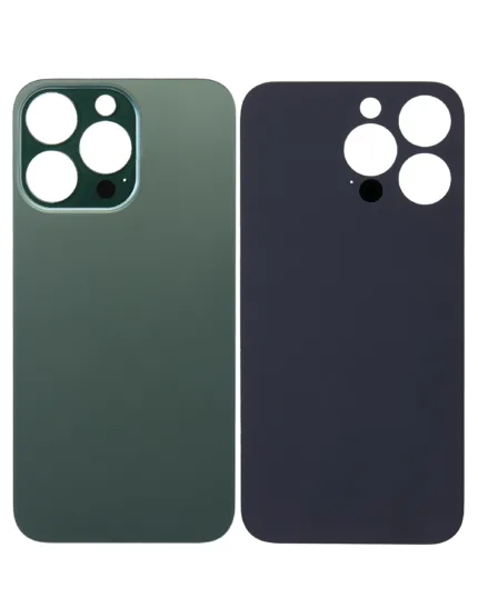 iPhone 13 Pro İçin Uyumlu Arka Cam Yeşil (Logolu / Büyük Kamera Deliği)