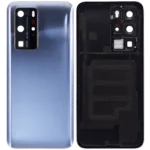 Huawei P40 Pro İçin Uyumlu Kamera Lensli Arka Kapak Camı (Ayna Gümüş)