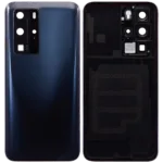 Huawei P40 Pro İçin Uyumlu Kamera Lensli Arka Kapak Camı (Siyah)