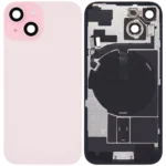 İphone 15 İle Uyumlu Arka Cam Kapak Çelik Plakalı Kablosuz NFC Şarjlı MagSafe Mıknatıslı