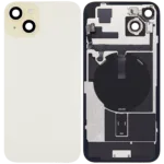 İphone 15 Plus İle Uyumlu Arka Cam Kapak Çelik Plakalı Kablosuz NFC Şarjlı MagSafe Mıknatıslı