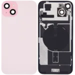 İphone 15 Plus İle Uyumlu Arka Cam Kapak Çelik Plakalı Kablosuz NFC Şarjlı MagSafe Mıknatıslı