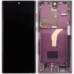 Samsung Galaxy S22 Ultra 5G (Servis Paketi) (Bordo) İçin Uyumlu Çerçeveli OLED Montajı  744493