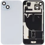 İphone 15 Plus İle Uyumlu Arka Cam Kapak Çelik Plakalı Kablosuz NFC Şarjlı MagSafe Mıknatıslı