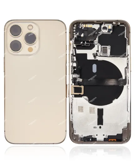 İphone 13 Pro İle Uyumlu Kasa Kapak Set Gold İçi DOLU (Logolu) Orijinal Kasa